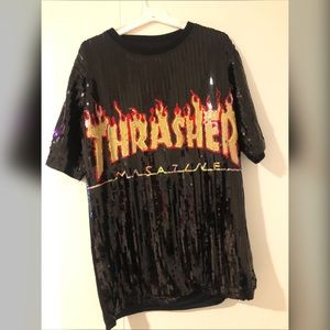 Thrasher Sequin Shirt Dress